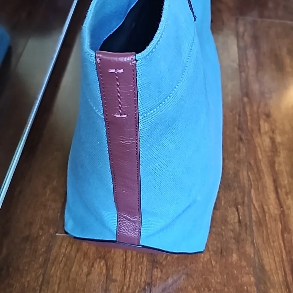 Coach Tote Bag 38 In Colorblock - Indigo Blue - Picture 5 of 13